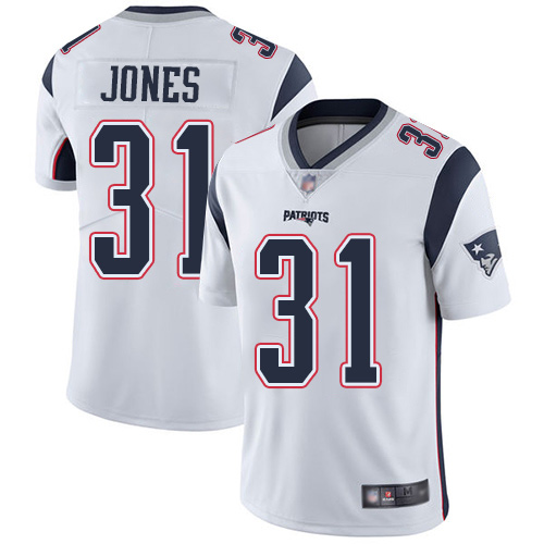 New England Patriots Football 31 Vapor Limited White Men Jonathan Jones Road NFL Jersey